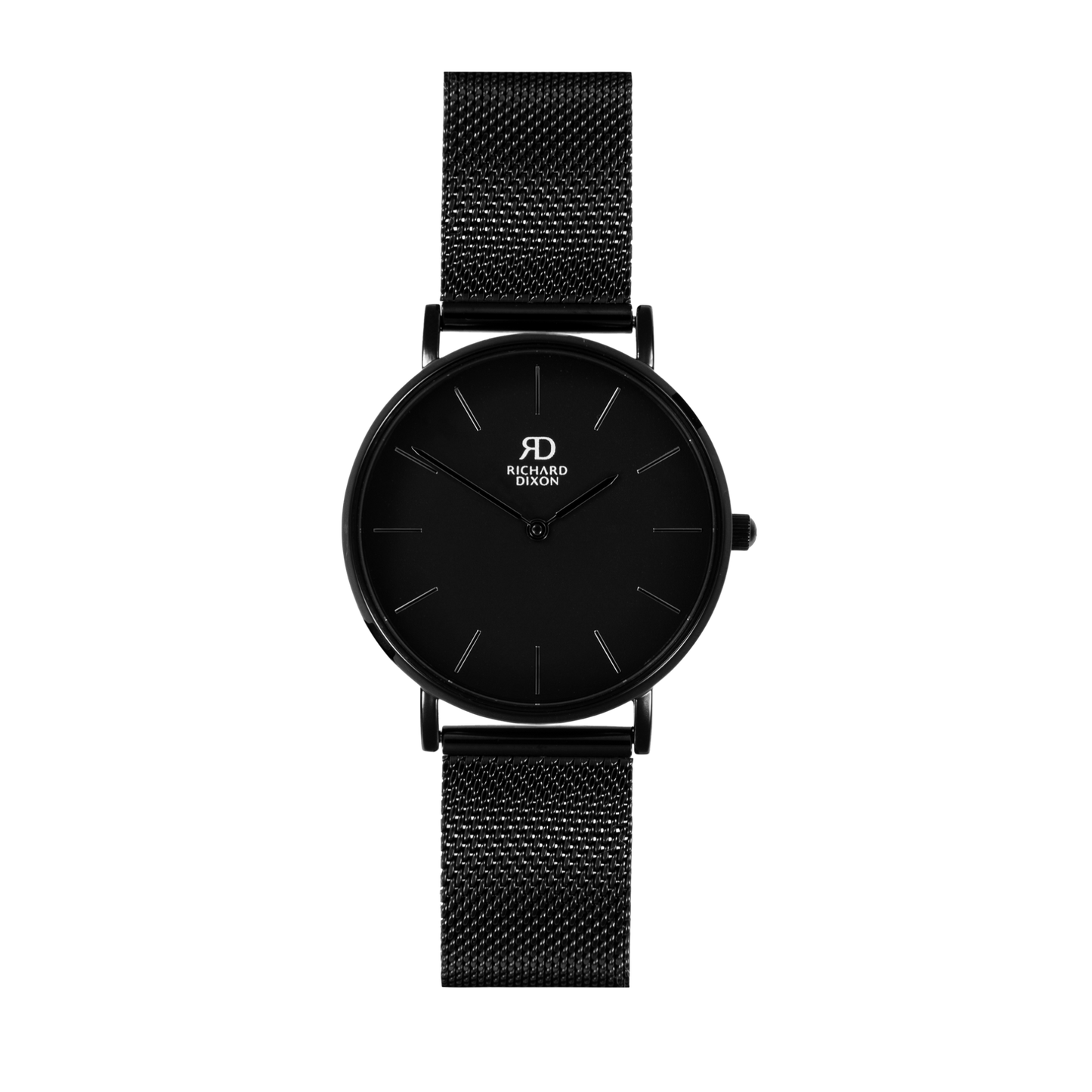 Relógio de Mulher Richard Dixon Classic Mesh Full Dark com Fundo Branco de Frente