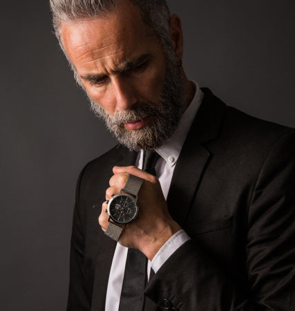 Relógio de Homem Richard Dixon Iconic Chrono Mesh Silver Black com Modelo